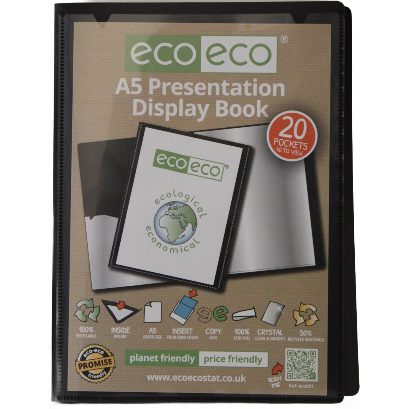 A5 Eco Display Book - 20 Pockets - The Bargain Corner