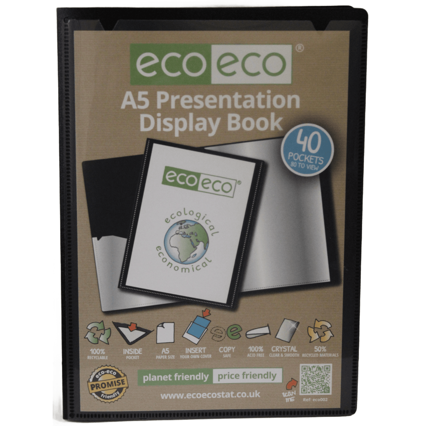 A5 Eco Display Book - 40 Pockets - The Bargain Corner