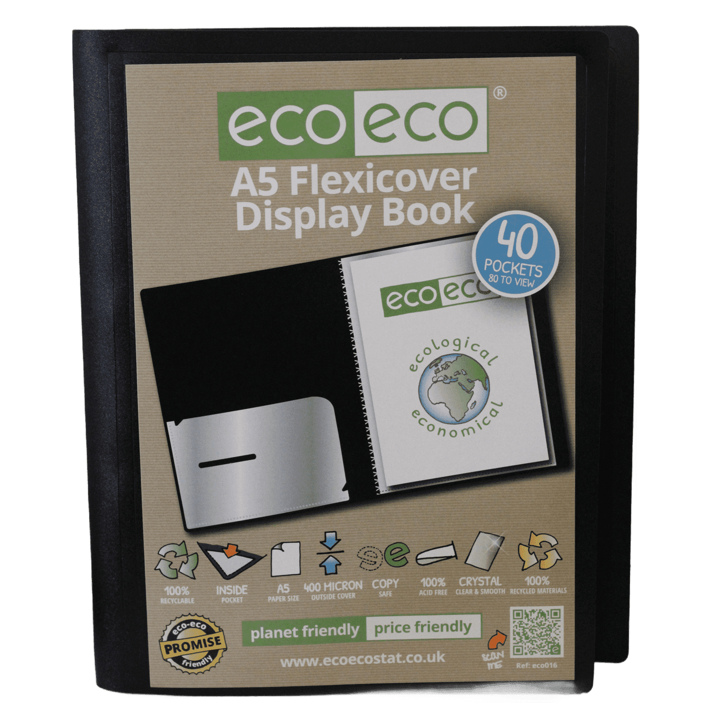 A5 Eco Display Book - 40 Pockets - The Bargain Corner