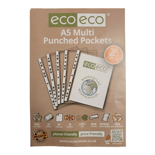 A5 Eco Plastic Pockets - Pack of 25 - The Bargain Corner