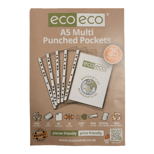 A5 Eco Plastic Pockets - Pack of 25 - The Bargain Corner