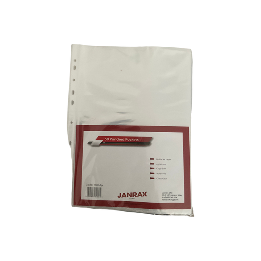 Janrex A4 plastic pockets (50 pack)