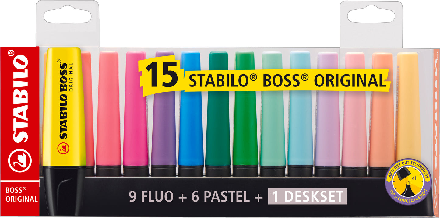 Stabilo Boss 15 pack Highlighters