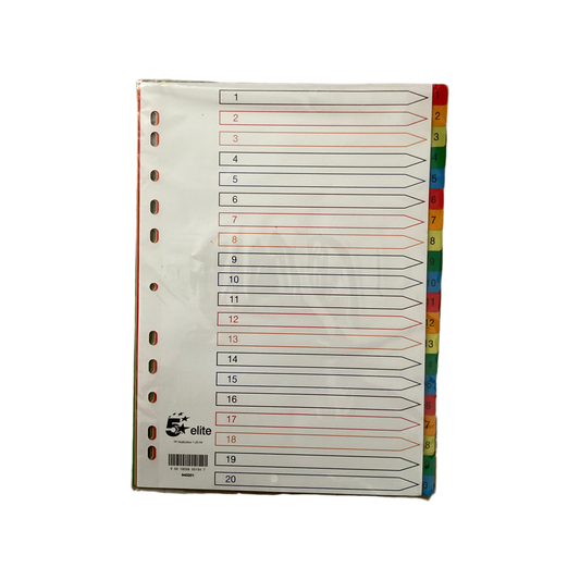 20 part numbered divider