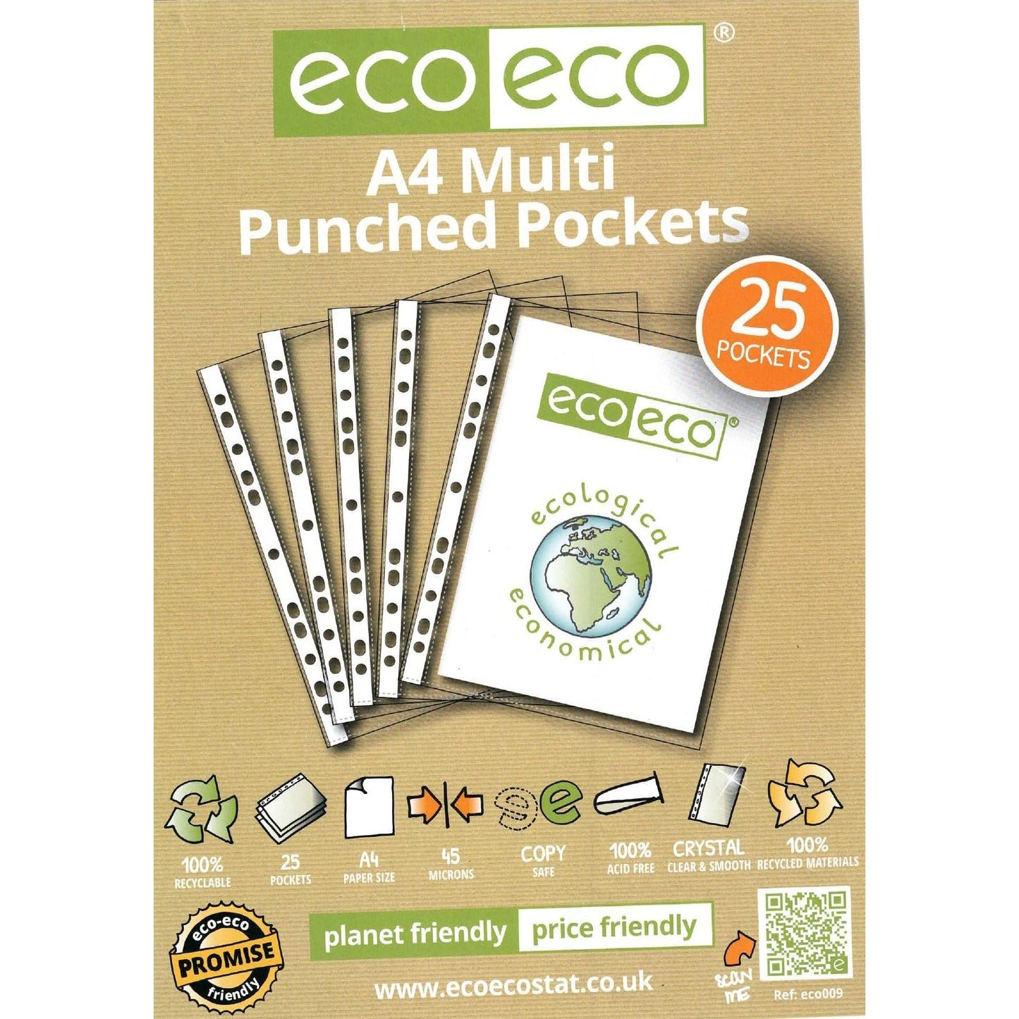 A4 Eco Plastic Pockets - Pack of 25 - The Bargain Corner