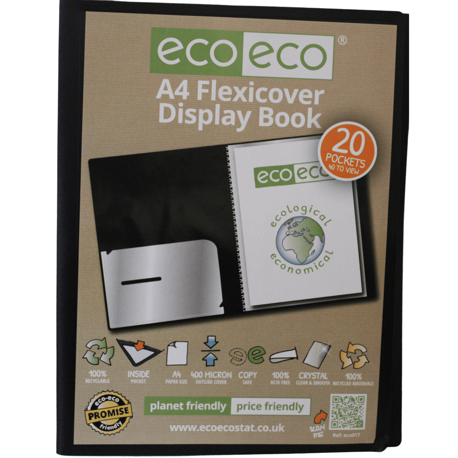 A4 Eco Display Book - 20 Pockets - The Bargain Corner