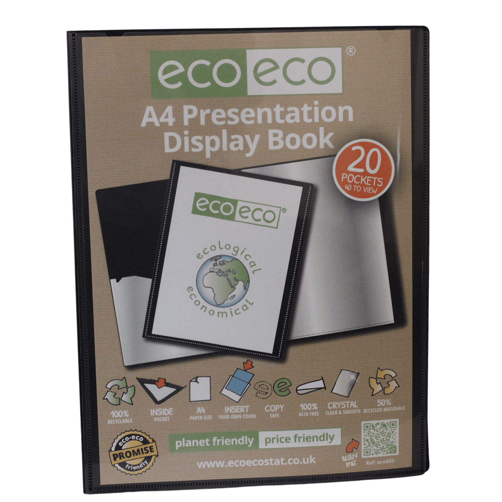 A4 Eco Display Book - 20 Pockets - The Bargain Corner