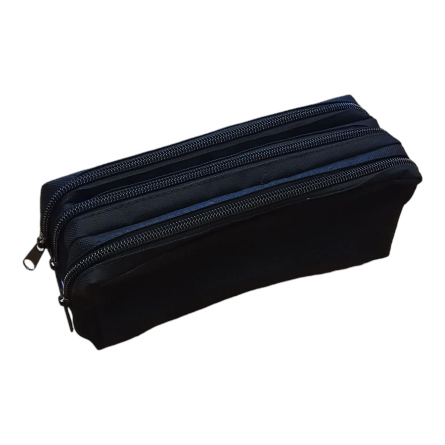 Triple Zip Pencil Case - Black Base - The Bargain Corner