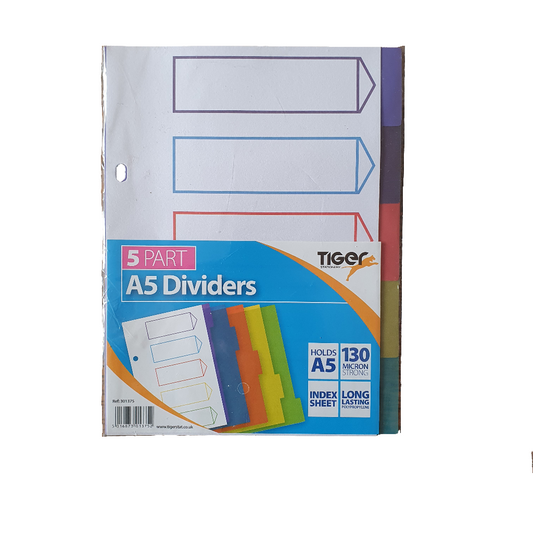 A5 Plastic Dividers - The Bargain Corner